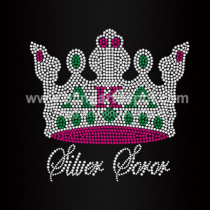 Rhinestone Silver Soror Crown Heat Transfers